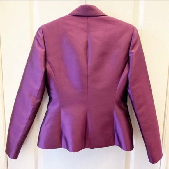 Sunny Choi Purple Silk 2 Piece Blazer and Matching Tank Set, Size 2 - Picture 2 of 7
